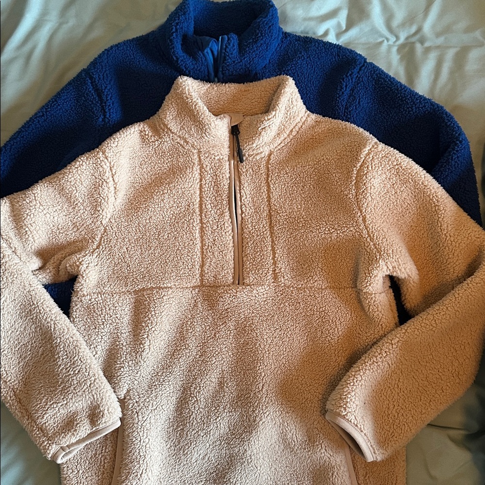 All in Motion Blue and Cream Fleece Bundle Jackets
